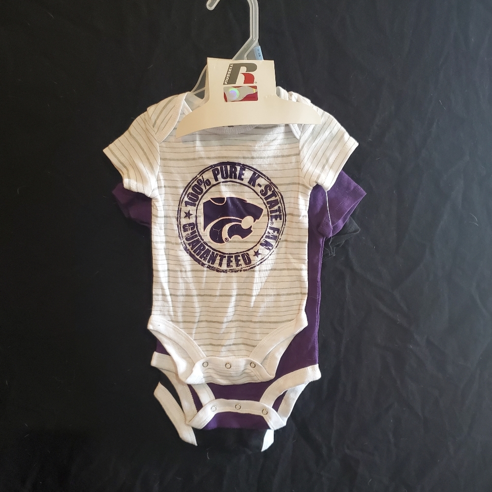 3 pack, K-State onesies